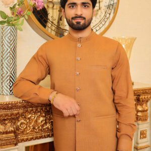 Men Premium Khaddar Waistcoat Mustard ship from Pakistan