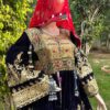 Light Gold Charma Hand embroidered Velvet Dress