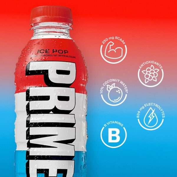 Prime Ice Pop Hydration Sports Drink 500ml x 8 Unit Box