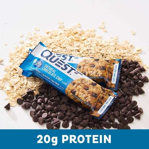 Quest Nutrition Protein Bar Oatmeal Chocolate Chip Flavored 60gm Per Unit