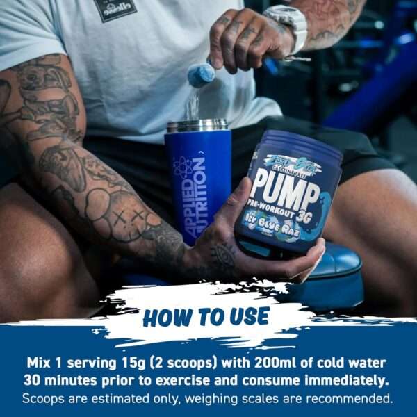 Applied Nutrition Zero Stim Pump Pre-Workout 3G Per 25 Servings Icy Blue Raz Flavour 375g