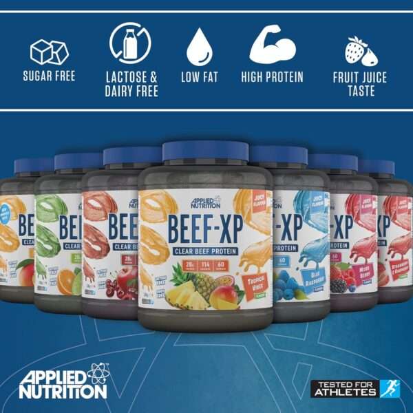 Applied Nutrition Juicy Flavour Beef XP Clear Beef Protein Blue Raspberry Flavour 60 Servings 1.8kg