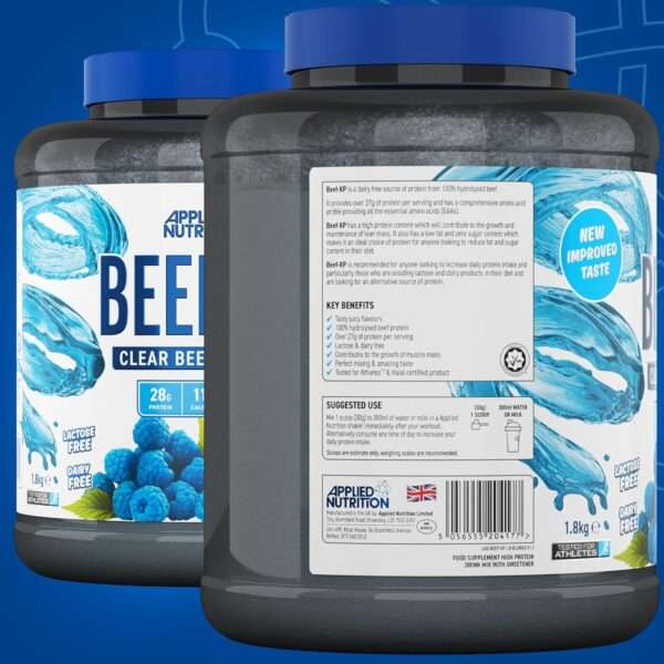 Applied Nutrition Juicy Flavour Beef XP Clear Beef Protein Blue Raspberry Flavour 60 Servings 1.8kg