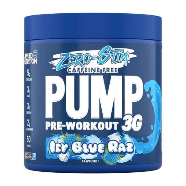 Applied Nutrition Zero Stim Pump Pre-Workout 3G Per 25 Servings Icy Blue Raz Flavour 375g