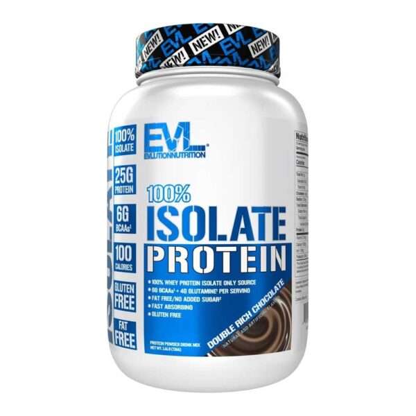 Evlution Nutrition Isolate Whey Protein Powder Drinnk Mix Double Rich Chocolate Flavors 726g