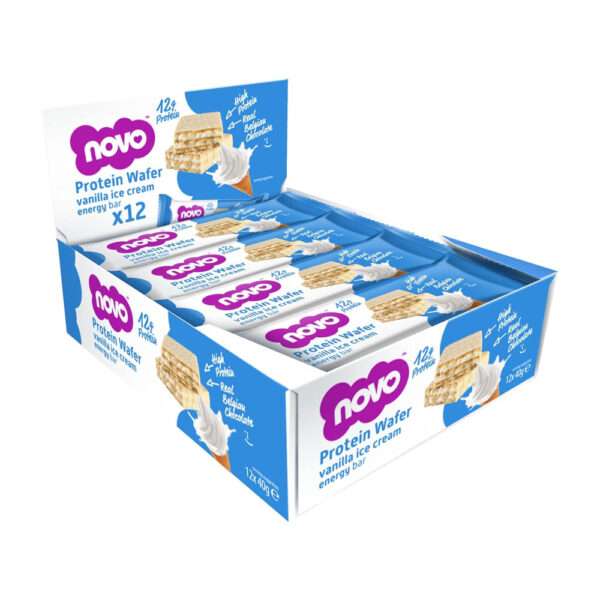 Novo Protein Wafer Vanilla Ice Cream Flavour 40g x 12 Unit Box